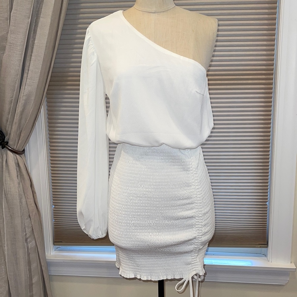 NWT Reverse Clothing One shoulder Smocked Bottom Dress